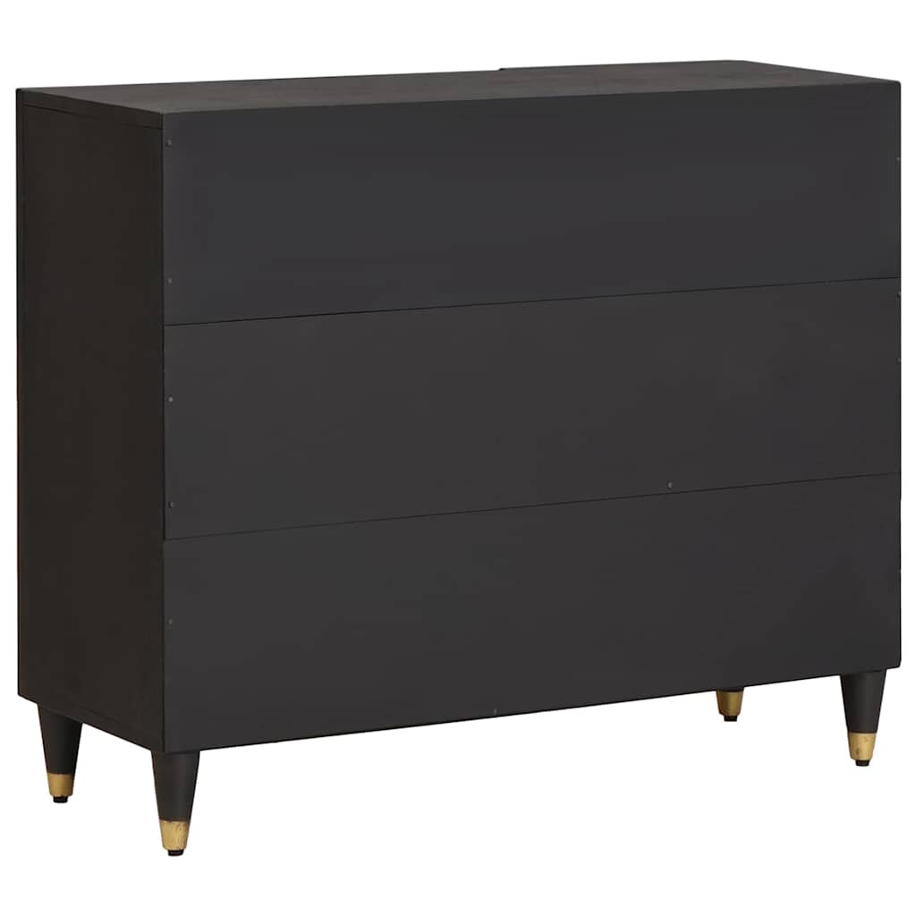 Sideboard Black 90 x 33 x 75 cm Solid Mango Wood