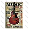 Poster in Metallo Vintage Musica Rock Piatti Decorativi da Parete Adesivi Placca Regali Chitarra per Decorazione Arte Murale Camera da Letto Segni in Metallo