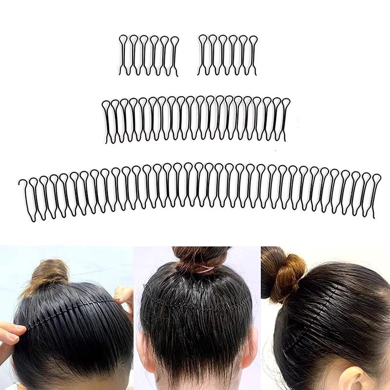 Women Invisible Broken Hair Hairpin Adult Tiara Tools Roll Curve Needle Bangs Fixed Insert Comb Professional Styling Accessories