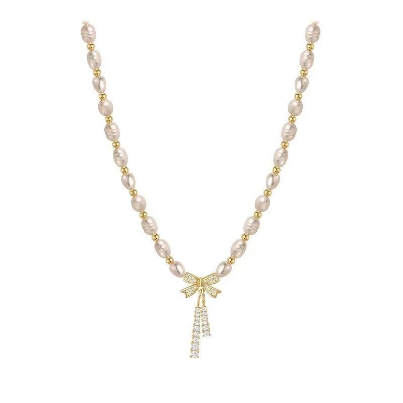Female High-end Temperament Bow Collarbone Necklace