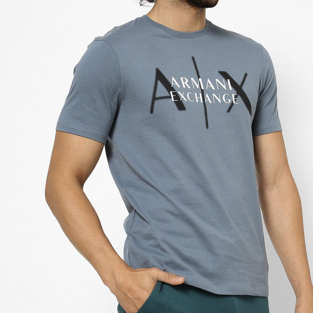 Armani Exchange SS21 Letter Print Short Sleeve T-Shirt Men tops Blue 3KZTGN-ZJ7PZ-1954