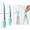 Silicone Non-SlipTongs for Cooking, 430 Steel Table Tongs for Kitchen Salad, Pasta, Grilling, BBQ, Heat Resistant Tip, Strong Grip for Meat Sky Blue