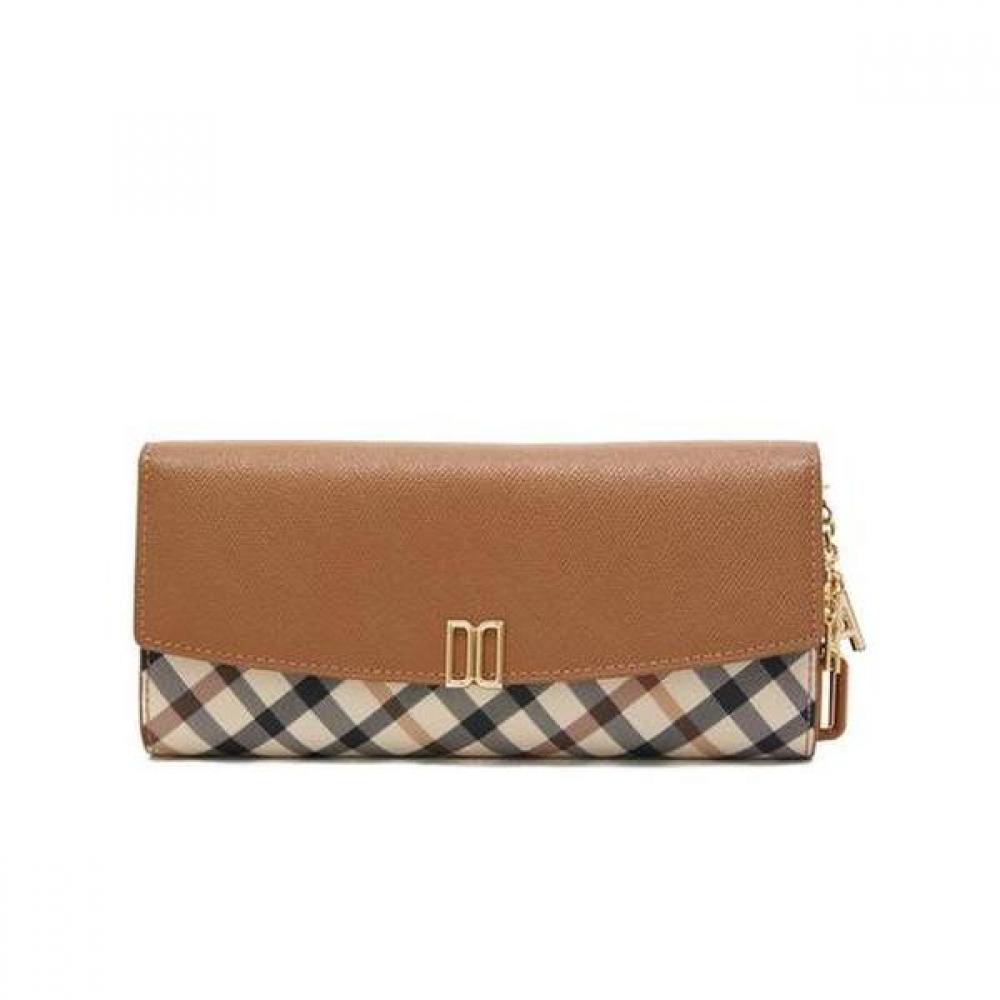 Daks Long Wallet Dd Logo Brown Check Color Blocking Dcwa4e421w2