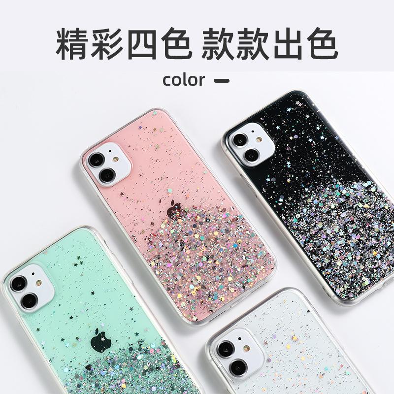 Girl's Heart Starry Sky Epoxy Suitable for iPhone15 Glitter Apple 14Pro Factory 11/12 Mobile Phone Case Soft