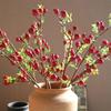 Reifer Granatapfelzweig mit Blättern Rote Künstliche Früchte Blumen Für Haus Garten DIY Dekoration Flores Artificiales Künstliche Pflanzen