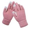 Winter Touchscreen Gloves Polyester Knit Warm Sports Gloves with Anti-Slip Grip Elastic Cuffs for Cycling Hiking Outdoor Use