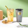 Portable Glass Cup with Handle & Straw
