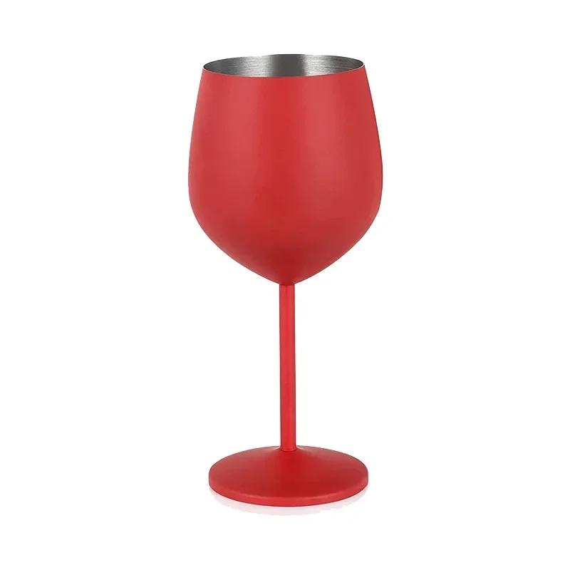 Sklenice na víno z nerezové oceli 18oz velkokapacitní poháry na víno Nerozbitné sklenice na víno z růžového zlata KTV Bar Party Cocktail Glass