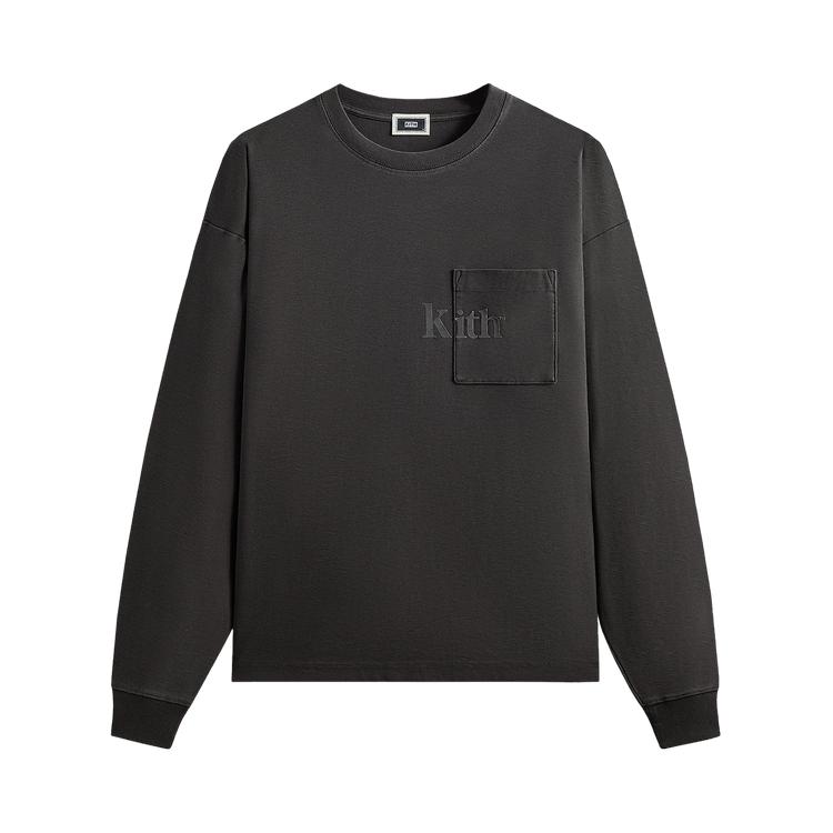 Kith Long Sleeve Quinn Tee Carbon Men Tops Black KHM034155-016