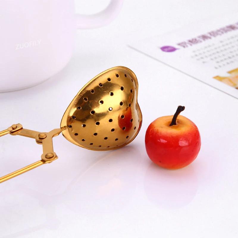 Stainless Steel Star Shell Heart Shape Tea Infuser Loose Leaf Tea Locking Teaspoon Mesh Filter Tea Strainer Kirchen Tool Set