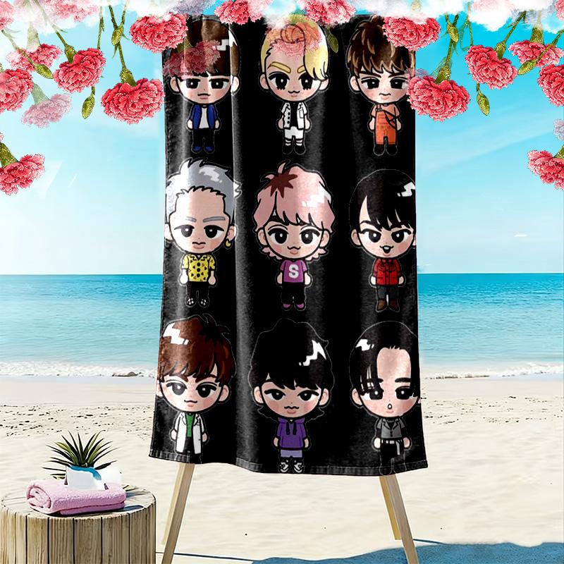 Snowman anime 2D Flat Print Beach Towel, Large Soft Quick Dry Towel for Beach Camping SwimmingZSTJ0915413