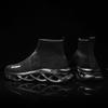 Men's Breathable Casual Sneakers - Non-Slip Outdoor Walking Shoes, Fashion Height Increasing Slip-On Ankle Shoes