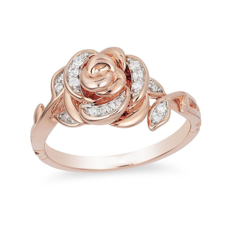 Zhenrong Valentine's Day Gift: Rose Pendant Flower Necklace & Engagement Ring Earrings