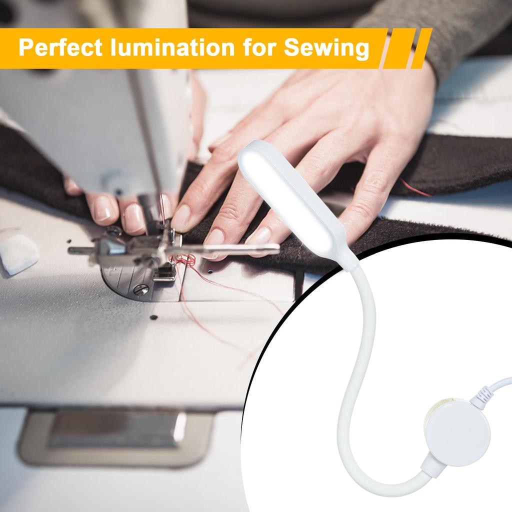 Daconovo 30 LED Sewing Machine Lamp, Dimmable LED Light Fixture with Touch Control, 3 Brightness Levels, Magnetic Base, Flexible Tube, 5000K