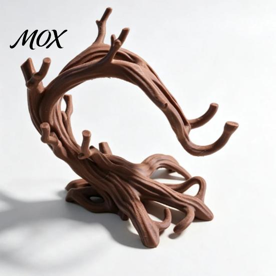 Gadgets para Escritorio Moderno Soporte para Teléfono Rama de Árbol Impreso en 3D, Soporte Artístico de Madera Retorcida Accesorios Estables para Teléfono Móvil, Orgánico Rústico