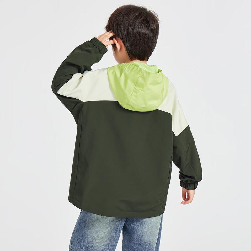 Boys Color Block Hooded Outdoor Jacket 110