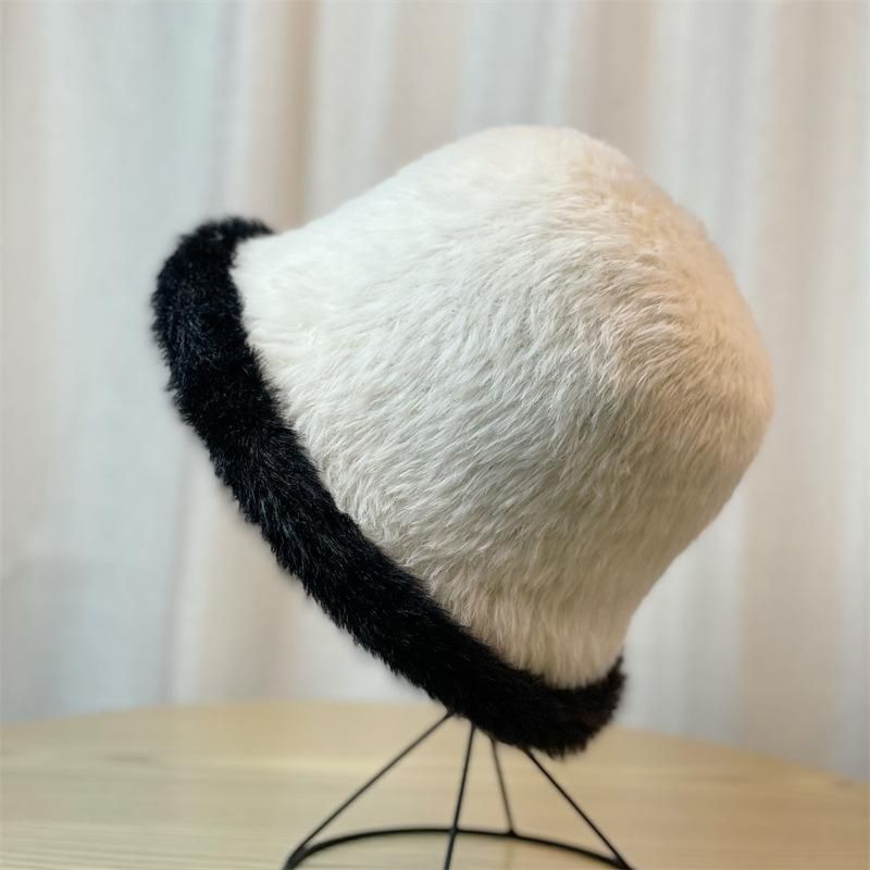 Plush Bucket Hat Women's Autumn and Winter New Casual Bucket Hat Winter Plush Hat