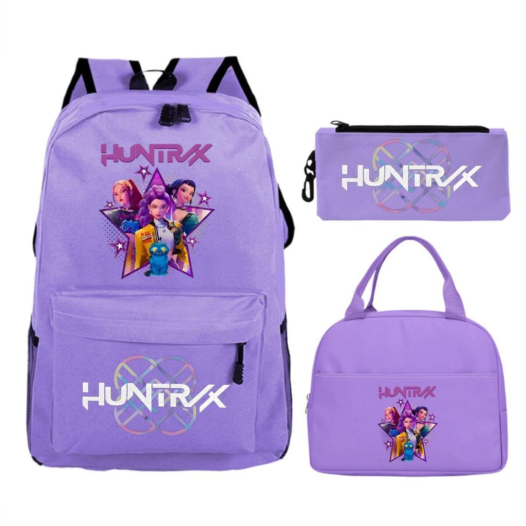 Kpop Demonunters Peripheral Children'S Backpack Elementary And Secondary School Bag Three-Piece Set