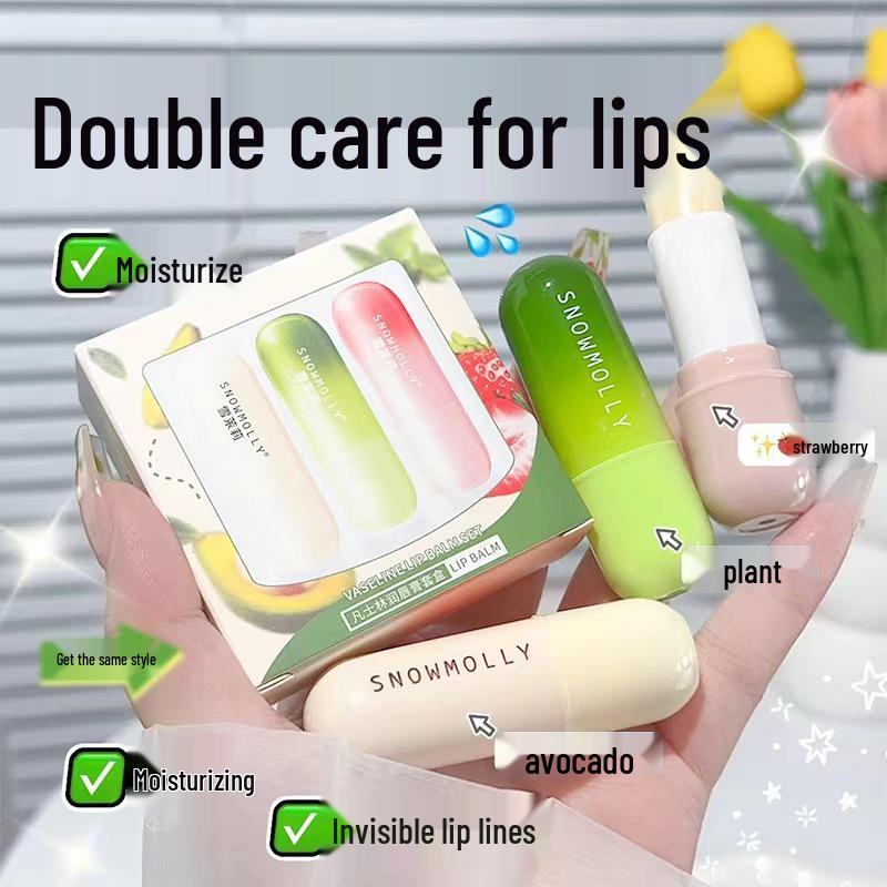 Snow Jasmine Lip Balm Set: Hydrating, Exfoliating, Moisturizing Primer that Nourishes and Fades Lip Lines, Perfect Gift Box