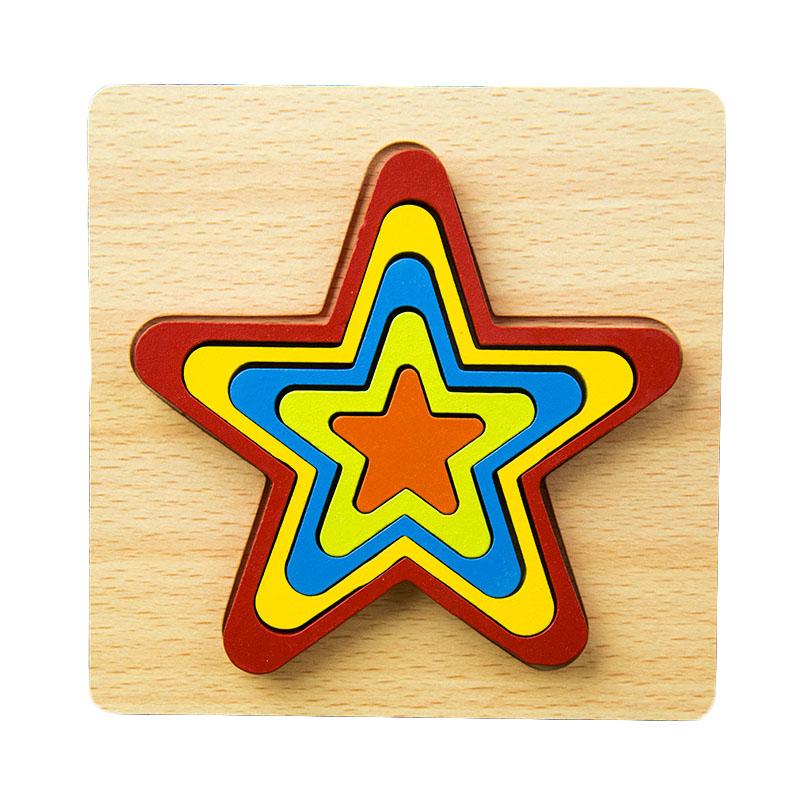 Wooden Geometric Shape Puzzle Kids Montessori Toys Shape Cognition Children Jigsaw Puzzle Board Learning Educational Toys Gifts