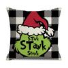 Grinch Christmas Pillowcase Home Christmas Decoration Cushion Sofa Pillowcase