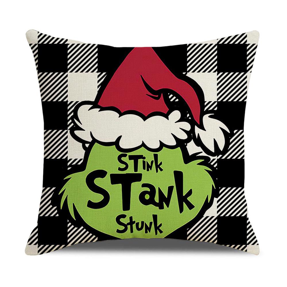 Grinch Christmas Pillowcase Home Christmas Decoration Cushion Sofa Pillowcase