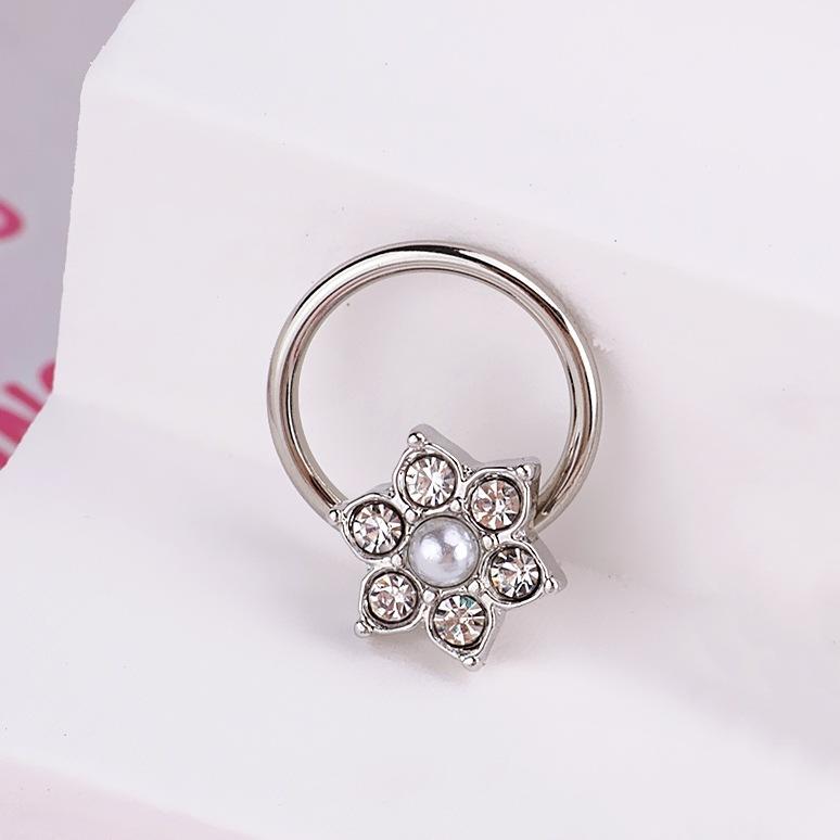 Heart Pearl Nose Rings Pointed Cone Love Lip Pierced Horseshoe Ring Skull Butterfly Nose Septum Piercing Earrings Tragus Jewelry
