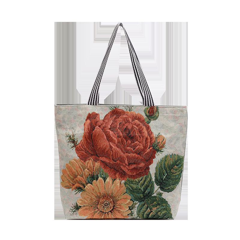 Goldfaden Canvas Tragetasche - Damen Cartoon Schulterhandtasche