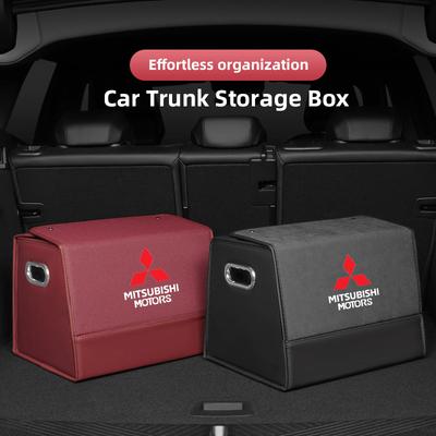 Keychain Car Trunk Organizer Leather Box Multiuse Tools Large Capacity Storage Bag Folding For Eclipse ASX Ralliart