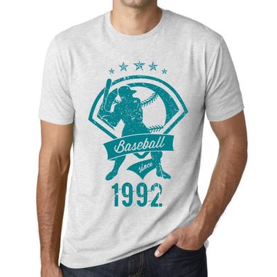 Men's Vintage Tee Shirt Graphic T Shirt Baseball Since 1992 Vintage White