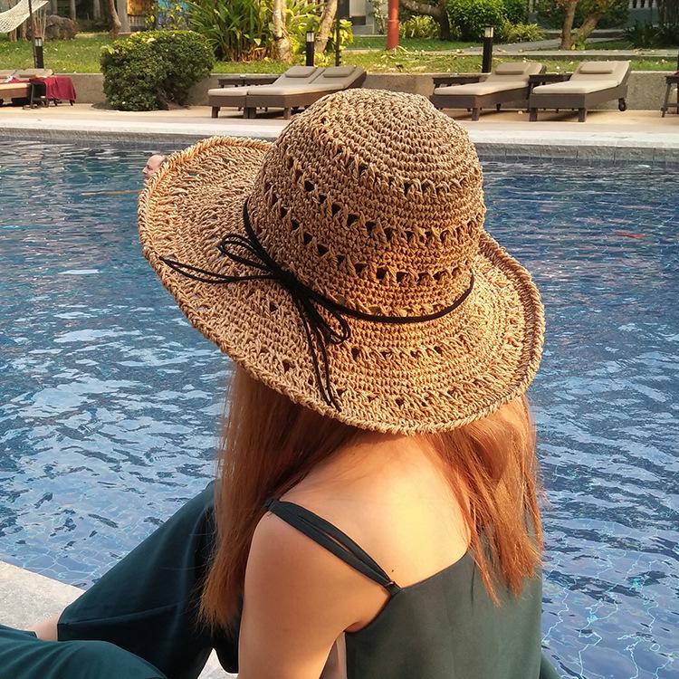 

Сонцезахисний капелюх Жіночі та дитячі Солом яні пляжні капелюхи Прямі продажі з фабрики Корейська версія Широкий козирок Рибальські кепки H090 Adjust