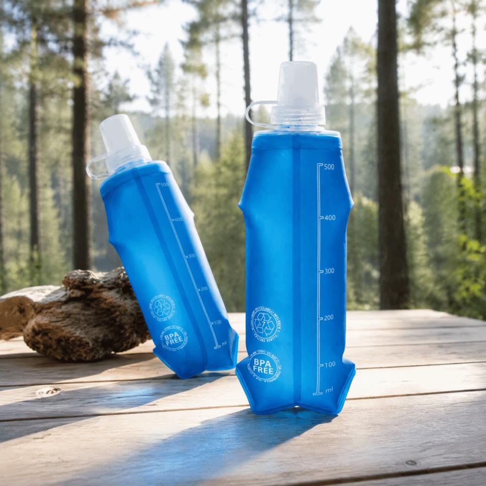 2 Pack TPU Hydration Bladder Bag 500ml Drink Containers Collapsible Soft Water Bottles Hiking