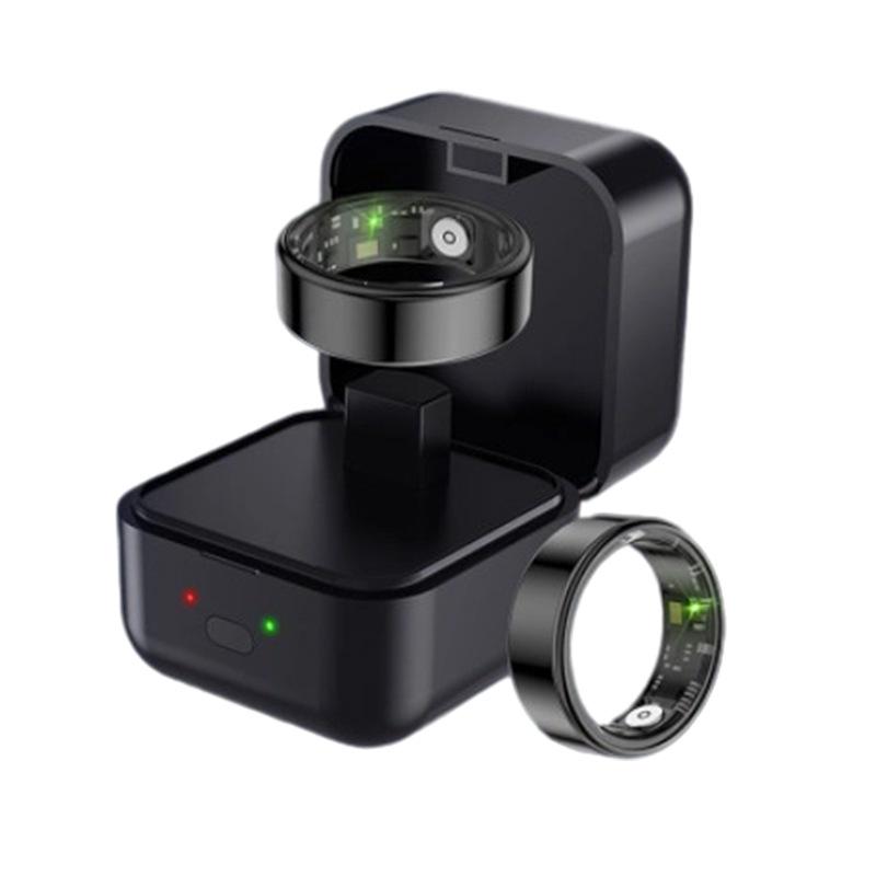 Smart Black Ring: Heart Rate, Blood Oxygen, Sleep Tracker, Bluetooth, Waterproof, Unisex, Touch Interface