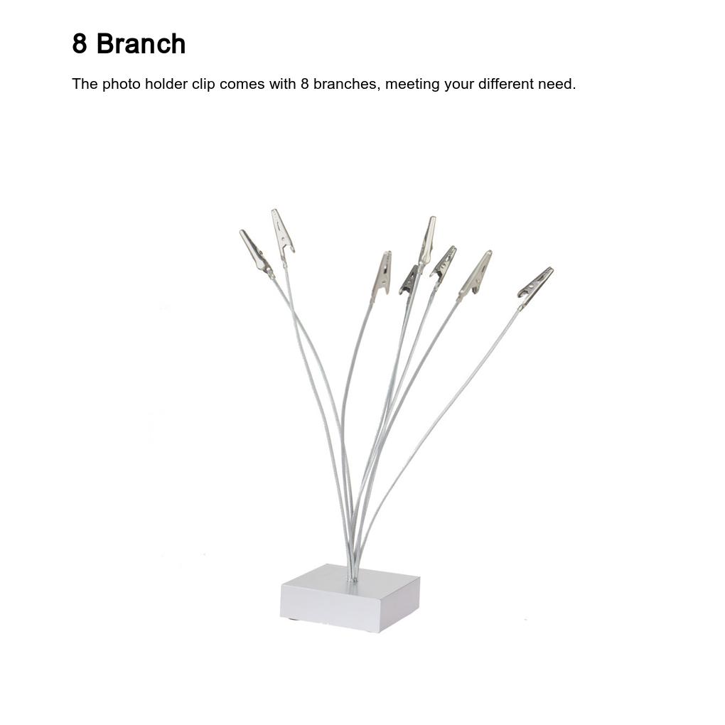 Silberner Sockel Foto-Klammern Halter Tischnummer Klemmen Heim Büro Schreibtisch Papier Organizer Baumstil Hochzeitsfotos