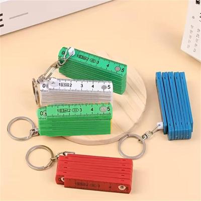 1pc Multifunctional ABS Plastic Folding Ruler,45cm/17.72in,10-Fold with Keychain,Compact and Portable,Folding Ruler Drawing Tool