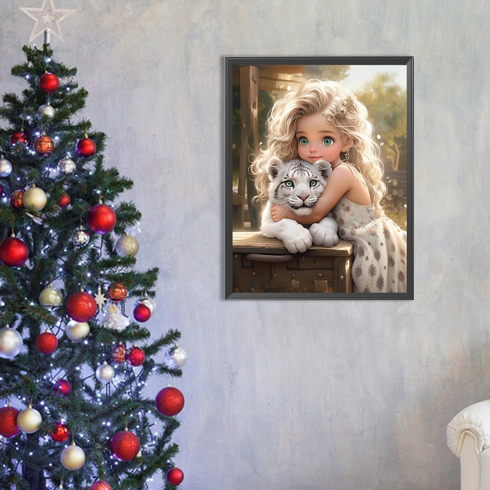 5D DIY Full Round Drill Diamond Painting Sweet Big Eyes Girl Kit Home Decoration Rhinestones Paintings