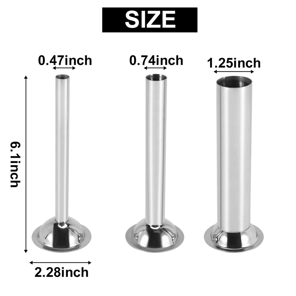 Buy 4Pcs Stainless Steel Sausage Stuffer Filling Tubes Funnels Nozzles