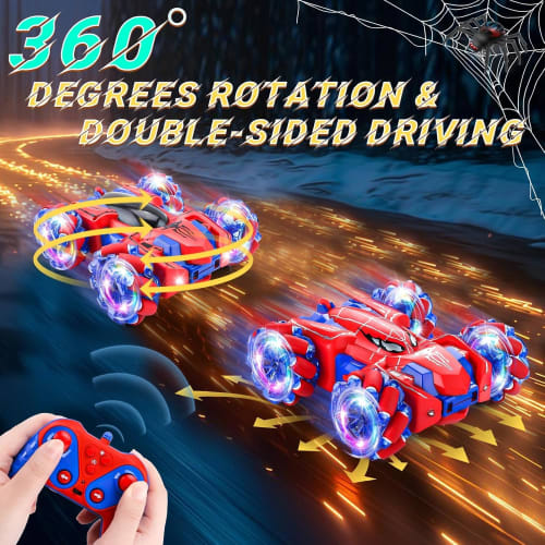Spider Remote Control Car, Off-Road, Cross-Country Car for Kids, 360-Degree Rotation, 2.4Ghz Wireless Control, 4WD, Type-C Charging, with Light, Great