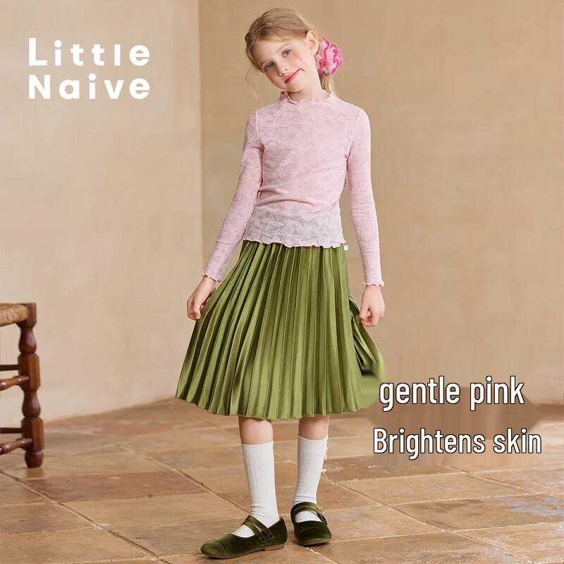 Little Naive Girls' Jacquard Long-Sleeve T-Shirt