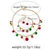 3pcs/set Color Collision Christmas Tree Bell Bracelet Bow Christmas Tree Charm Necklace  Gift