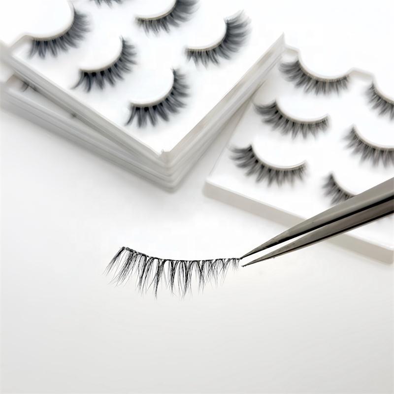 New Arrivals Soft Light Matte Synthetic Hair Faux Mink Handmade Eyelashes Korean Vegan Custom Lashes Cluster Reusable