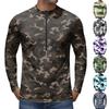 Men's Long Sleeve Cycling Jersey Breathable Quick Dry Half Zip Pullover Lightweight Athletic Top for Outdoor Sports