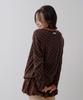 Sayu Dot Ringer Loose Fit Long Sleeve T-Shirt Brown