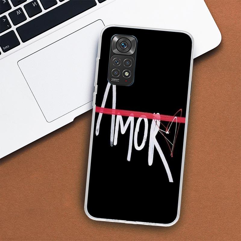 AMOR Toto je láska Pouzdro na telefon pro Xiaomi Redmi Note 13 12 12S 11 11S 10 10S 9 9S 11T 11E Pro Plus 8 8T 7 + Kryt Coque