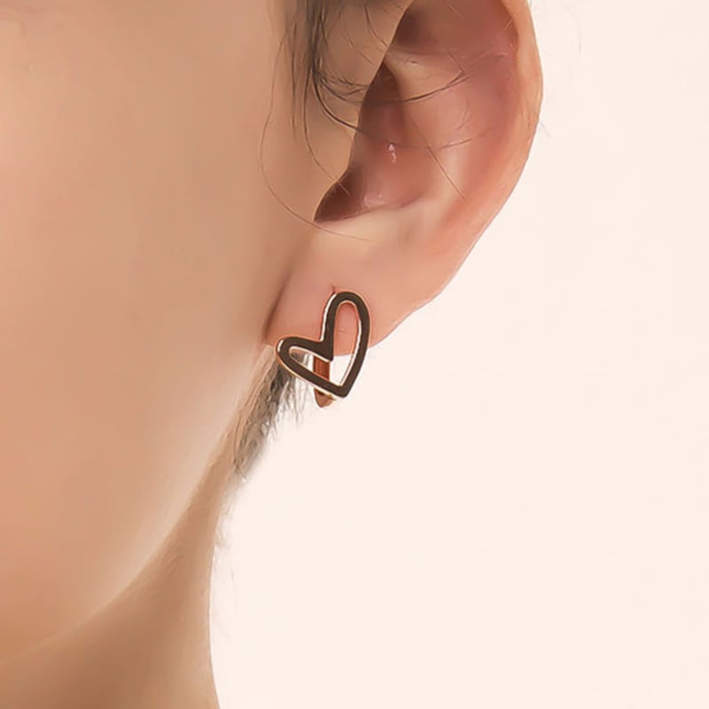 WESTISLAND Lovely Heart One-Touch Earrings PG_WI5173420