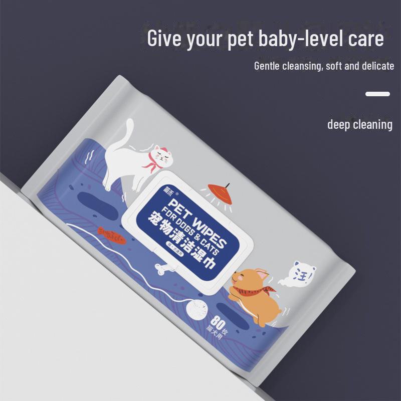 Pet Wipes – 80 Large Pack for Cats & Dogs: Cleans Body, Ears, Eyes, Tear Stains