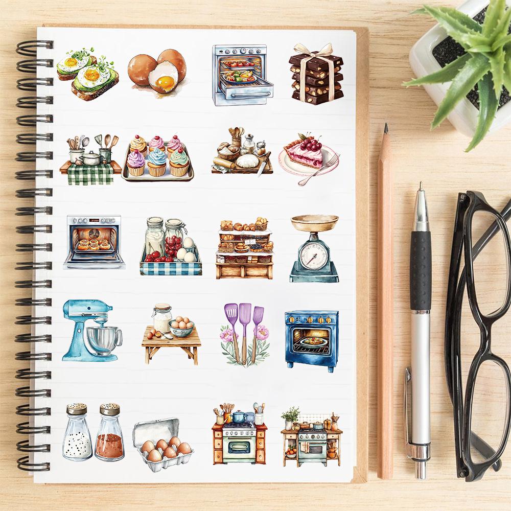 50/100PCS Baking theme Stickers Refrigerator Scrapbook Laptop Coffee Phone Stationery Cup Luggage Creative Decoration Stickers