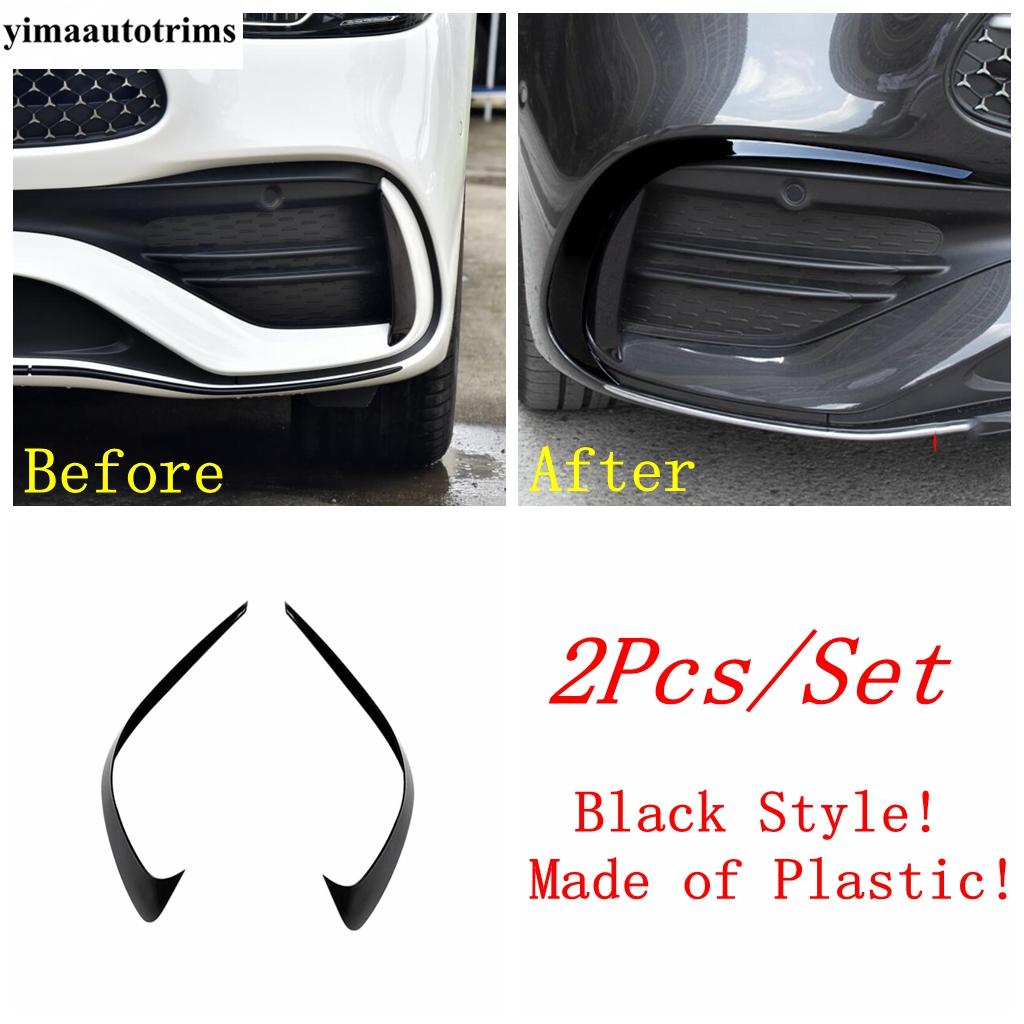 

For Mercedes-Benz C Class W206 Sedan - 2025 Front Bumper Fog Light Lamp Eyebrow Strip Cover Trim ABS Accessories Exterior Black Style