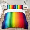 3pcs Fashion Duvet Cover Set Rainbow Striped Bedding Set Soft Comfortable Duvet Cover For Bedroom 1*Duvet Cover+2*Pillowcase