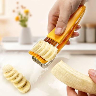 Wielofunkcyjny siekacz do warzyw, krajalnica do bananów i ogórków, przenośna ręczna krajalnica do owoców i warzyw, gadżety kuchenne do użytku domowego